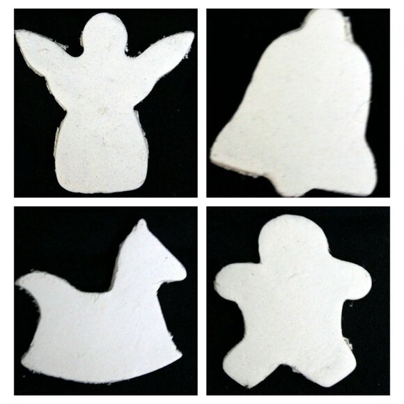 Lot of White Paintable Craft Pieces Flat & 3D Multiple Shapes House Apple Leaf - Picture 7 of 8